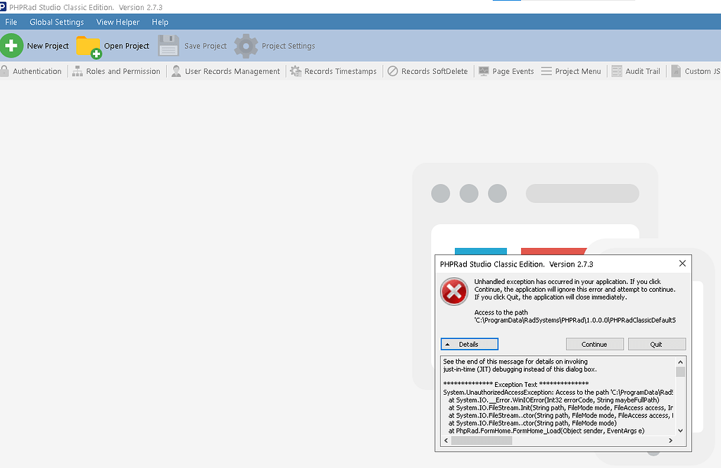 Error on running a program - Questions - Radsystems Forum